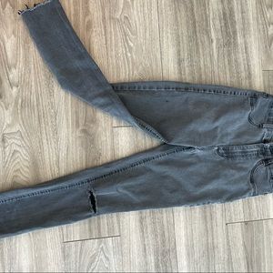 washed black stretchy skinny jeans